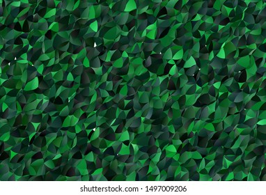 Dark Green vector gradient triangles texture. Geometric illustration in Origami style with gradient.  Polygonal design for your web site.