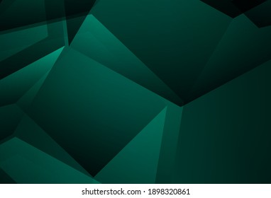 Dark Green vector gradient triangles template. Creative geometric illustration in Origami style with gradient. Pattern for a brand book's backdrop.
