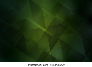 Dark Green vector gradient triangles pattern. Colorful illustration in polygonal style with gradient. Best triangular design for your business.