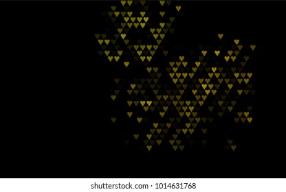 Dark Green vector greeting Card Happy Valentine's Day. Pattern with isolated hearts on the white background. Colored illustration for your banner, website, advert.
