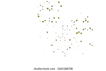 Dark Green vector greeting Card Happy Valentine's Day. Pattern with isolated hearts on the white background. Colored illustration for your banner, website, advert.