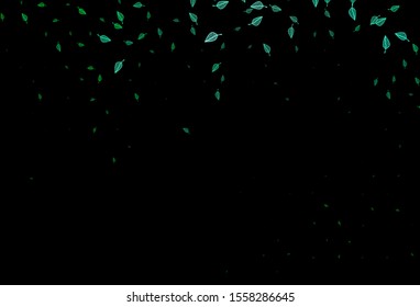 Dark Green vector hand painted texture. Pattern with gradient colorful leaves in natural style. Pattern for brand book.