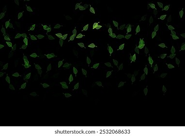 Textura pintada a mano de Vector verde oscuro. Patrón con hojas coloridas degradadas en estilo natural. Diseño pintado a mano para envolver, Fondo de pantalla.