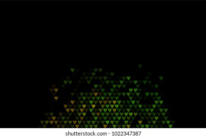 Dark Green vector hearts isolated on white background. Cool pattern in origami style with gradient for Valentine day. Graphic illustration for your business design.