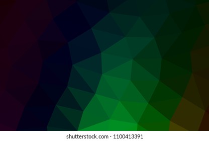 Dark Green vector hexagon mosaic triangle mosaic. Shining colored illustration in a Brand new style. The best triangular design for your business.
