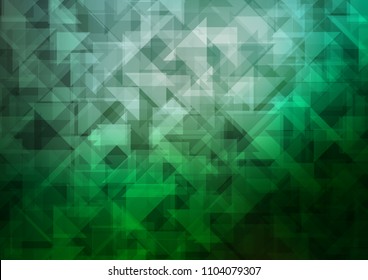Dark Green vector hexagon mosaic triangle mosaic. A completely new color illustration in a vague style. The textured pattern can be used for background.