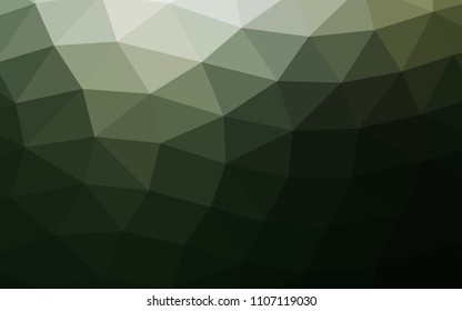 Dark Green vector hexagon mosaic triangle mosaic. Colorful illustration in abstract style with gradient. The textured pattern can be used for background.