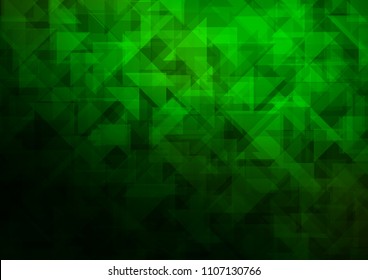 Dark Green vector hexagon mosaic triangle mosaic. Creative geometric illustration in Origami style with gradient. The polygonal design can be used for your web site.