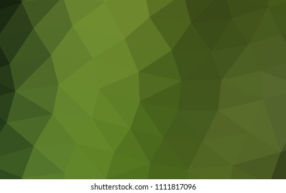 Dark Green vector hexagon mosaic triangle mosaic. Creative illustration in halftone style with gradient. A completely new template for your business design.