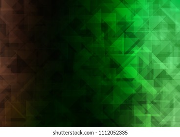 Dark Green vector hexagon mosaic triangle mosaic. Shining illustration, which consist of triangles. The elegant pattern can be used as part of a brand book.
