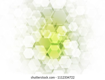 Dark Green vector hexagon mosaic pattern. Creative illustration in halftone style with gradient. The template can be used as a background for cell phones.
