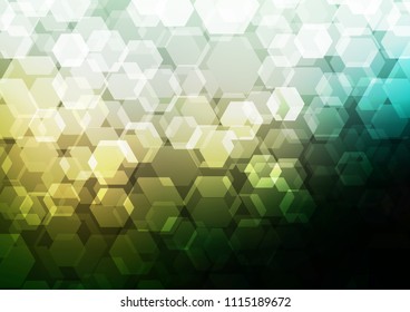 Dark Green vector hexagon mosaic background. An elegant bright illustration with gradient. hexagonal pattern for your business design.