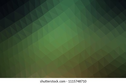 Dark Green vector hexagon mosaic texture. Colorful illustration in abstract style with gradient. The best triangular design for your business.