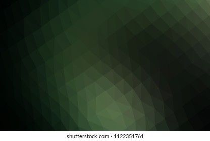 Dark Green vector hexagon mosaic template. Creative geometric illustration in Origami style with gradient. The best triangular design for your business.