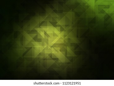 Dark Green vector hexagon mosaic texture. Shining colored illustration in a Brand new style. The best triangular design for your business.