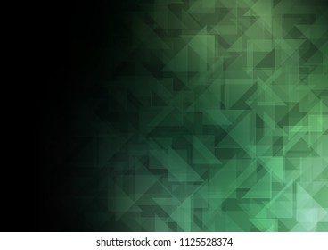 Dark Green vector hexagon mosaic cover. Shining colored illustration in a Brand new style. Triangular pattern for your business design.