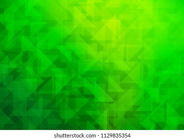 Dark Green vector hexagon mosaic texture. Triangular geometric sample with gradient.  The completely new template can be used for your brand book.