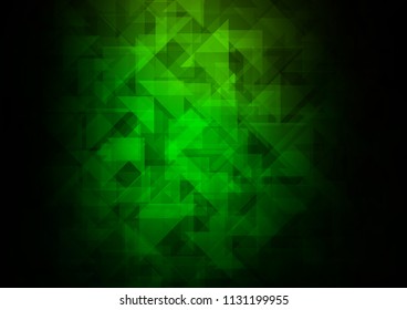 Dark Green vector hexagon mosaic triangle mosaic. Colorful abstract illustration with gradient. Brand new design for your business.
