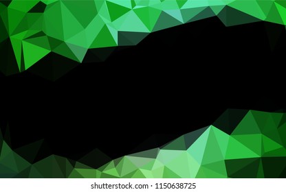 Dark Green vector hexagon mosaic cover. A vague abstract illustration with gradient. A completely new template for your business design.