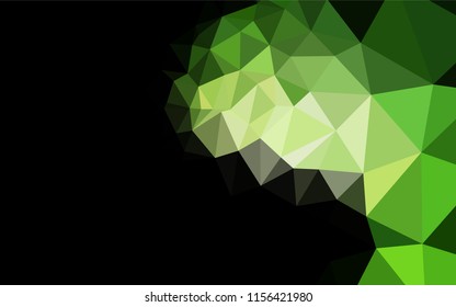 Dark Green vector hexagon mosaic cover. Triangular geometric sample with gradient.  The elegant pattern can be used as part of a brand book.