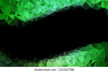Dark Green vector hexagon mosaic template. A sample with polygonal shapes. A completely new template for your business design.