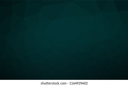 Dark Green vector hexagon mosaic cover. Geometric illustration in Origami style with gradient.  The polygonal design can be used for your web site.