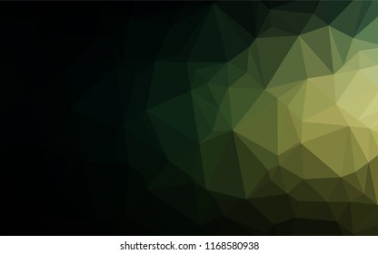 Dark Green vector hexagon mosaic cover. Modern geometrical abstract illustration with gradient. Triangular pattern for your business design.