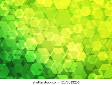 Dark Green vector hexagon mosaic background. An elegant bright illustration with gradient. The elegant pattern can be used as part of a brand book.