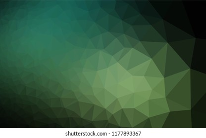 Dark Green vector hexagon mosaic cover. An elegant bright illustration with gradient. The elegant pattern can be used as part of a brand book.