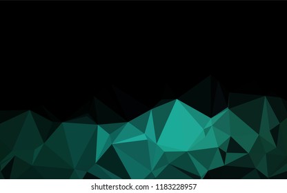 Dark Green vector hexagon mosaic template. Shining illustration, which consist of triangles. The completely new template can be used for your brand book.