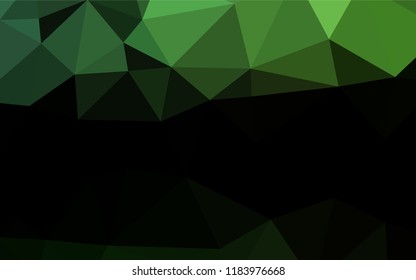 Dark Green vector hexagon mosaic template. Colorful abstract illustration with gradient. The best triangular design for your business.