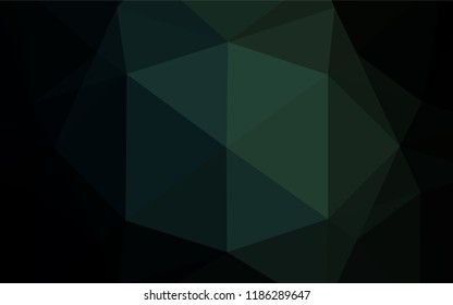 Dark Green vector hexagon mosaic template. Glitter abstract illustration with an elegant design. The elegant pattern can be used as part of a brand book.