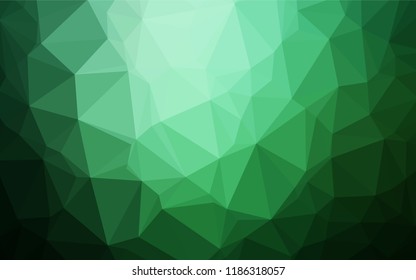 Dark Green vector hexagon mosaic cover. A completely new color illustration in a vague style. The polygonal design can be used for your web site.