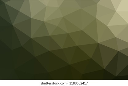 Dark Green vector hexagon mosaic texture. Creative geometric illustration in Origami style with gradient. Triangular pattern for your business design.
