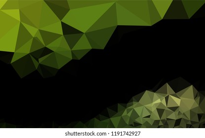 Dark Green vector hexagon mosaic cover. Colorful illustration in abstract style with gradient. The best triangular design for your business.