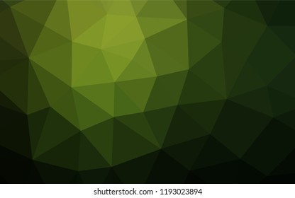 Dark Green vector hexagon mosaic texture. Geometric illustration in Origami style with gradient.  The polygonal design can be used for your web site.