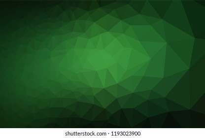 Dark Green vector hexagon mosaic template. A vague abstract illustration with gradient. The best triangular design for your business.