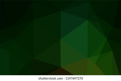 Dark Green vector hexagon mosaic template. Shining colored illustration in a Brand new style. The elegant pattern can be used as part of a brand book.