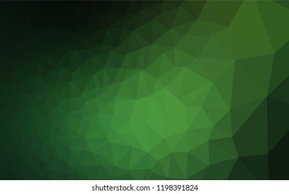 Dark Green vector hexagon mosaic template. An elegant bright illustration with gradient. The completely new template can be used for your brand book.