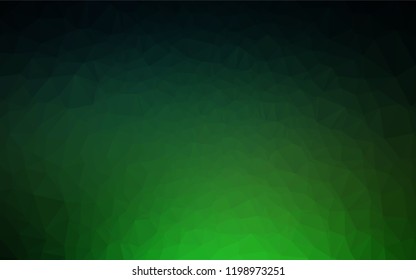 Dark Green vector hexagon mosaic texture. A vague abstract illustration with gradient. Triangular pattern for your business design.