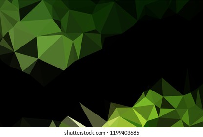 Dark Green vector hexagon mosaic texture. Colorful illustration in abstract style with gradient. Triangular pattern for your business design.