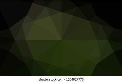 Dark Green vector hexagon mosaic template. A vague abstract illustration with gradient. Triangular pattern for your business design.