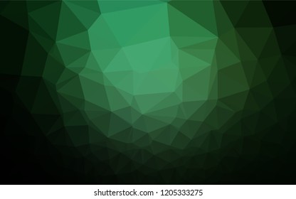 Dark Green vector hexagon mosaic template. Brand new colored illustration in blurry style with gradient. The best triangular design for your business.