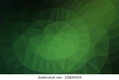 Dark Green vector hexagon mosaic texture. Glitter abstract illustration with an elegant design. The template can be used as a background for cell phones.