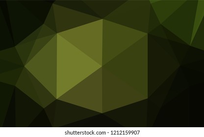 Dark Green vector hexagon mosaic cover. Geometric illustration in Origami style with gradient.  Brand new design for your business.