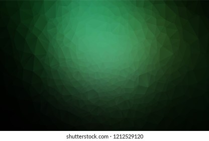 Dark Green vector hexagon mosaic template. A vague abstract illustration with gradient. Brand new design for your business.
