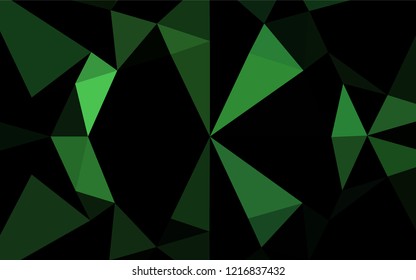 Dark Green vector hexagon mosaic texture. Geometric illustration in Origami style with gradient.  A completely new template for your business design.