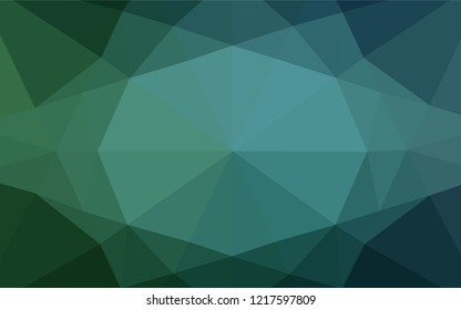 Dark Green vector hexagon mosaic template. A vague abstract illustration with gradient. The completely new template can be used for your brand book.