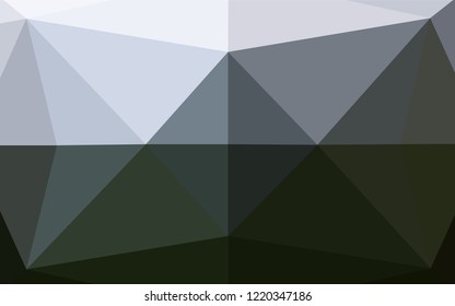 Dark Green vector hexagon mosaic template. Creative geometric illustration in Origami style with gradient. The completely new template can be used for your brand book.
