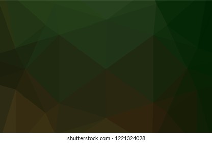Dark Green vector hexagon mosaic texture. Geometric illustration in Origami style with gradient.  A completely new design for your business.